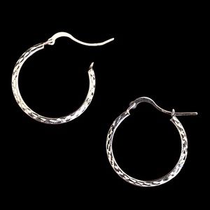Israel Sterling Silver Hammered Hoops